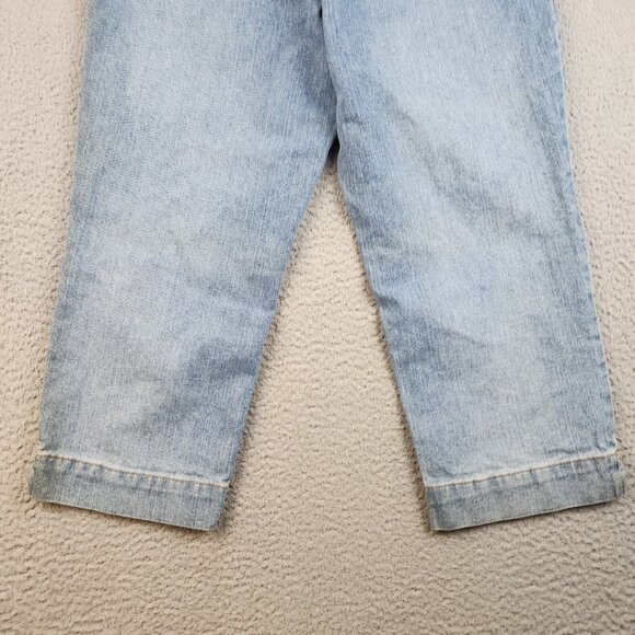 Eddie Bauer Capri Jeans Womens 10P Denim Curvy High Rise Straight Wide Leg Blue - Picture 12 of 13